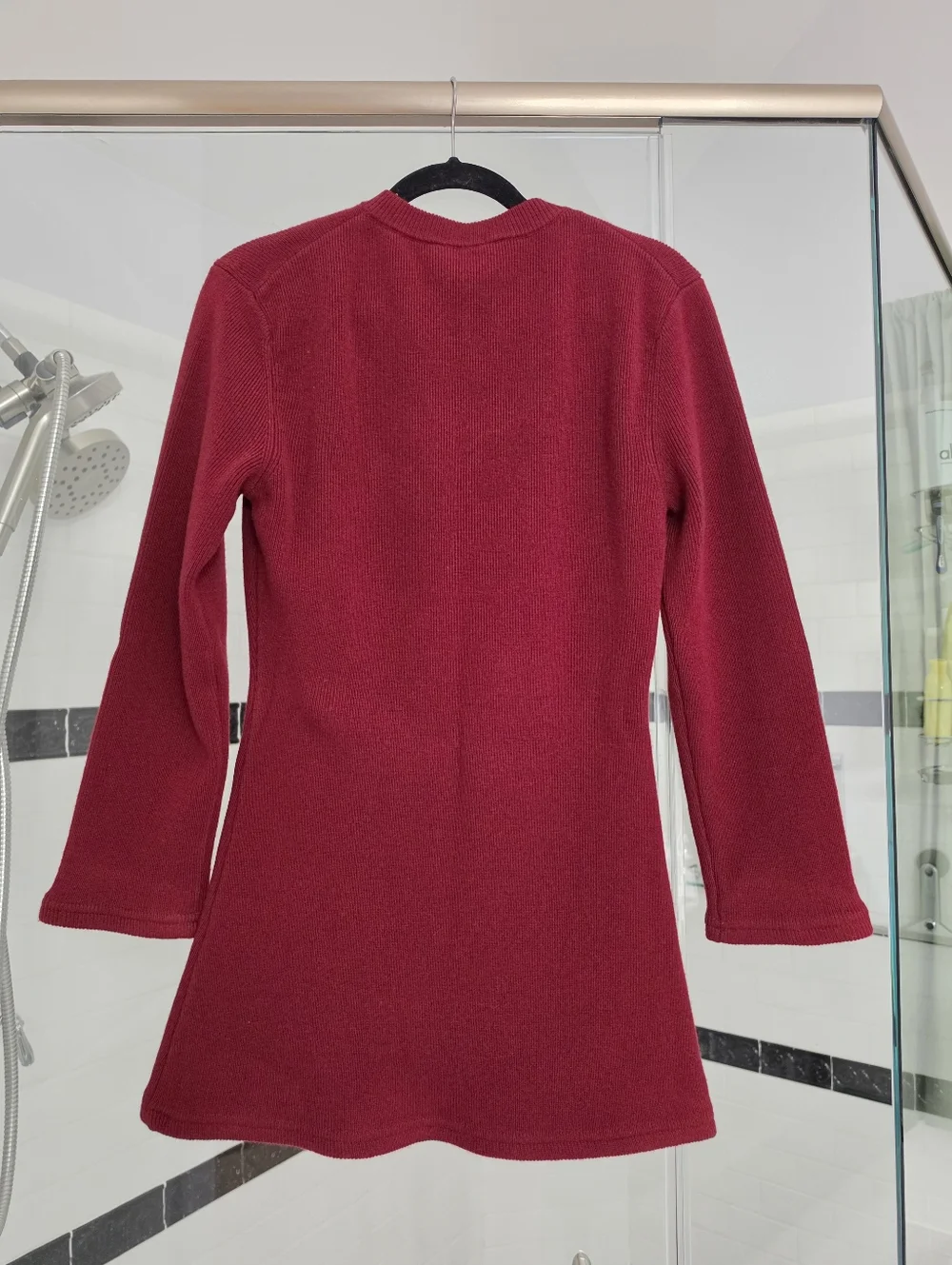 Reformation Bianca Regenerative Wool Sweater Dress In Chianti - Picture 8 of 12